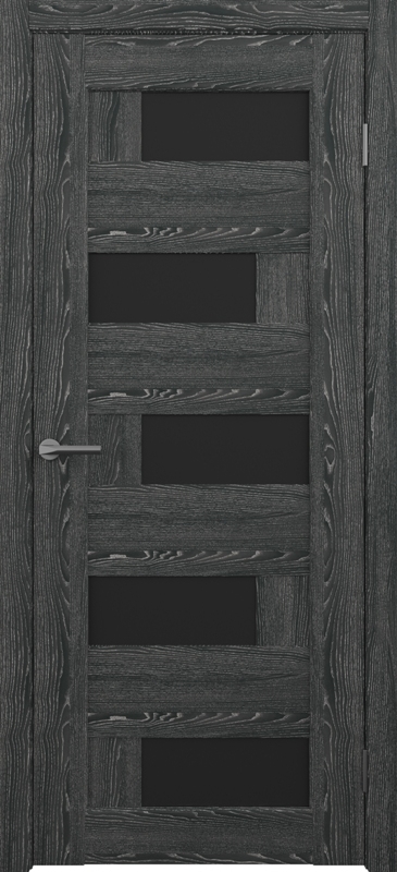 Дверь межкомнатная Гавана Чёрное дерево Чёрное стекло